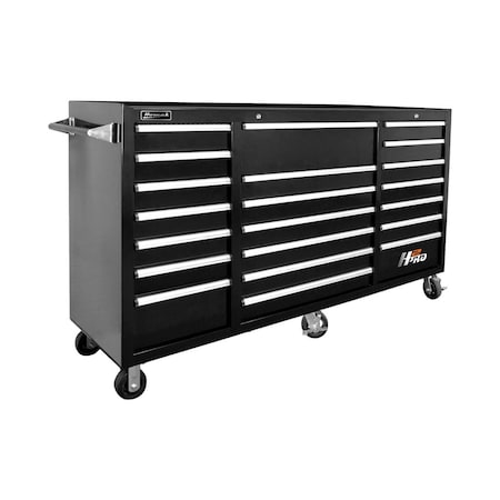 Homak 72in H2Pro Series 21 Drawer Rolling Cabinet - Black BK04021720